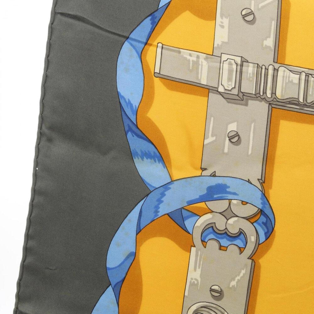 HERMES Blue Silk Scarf - Picture 5 of 7